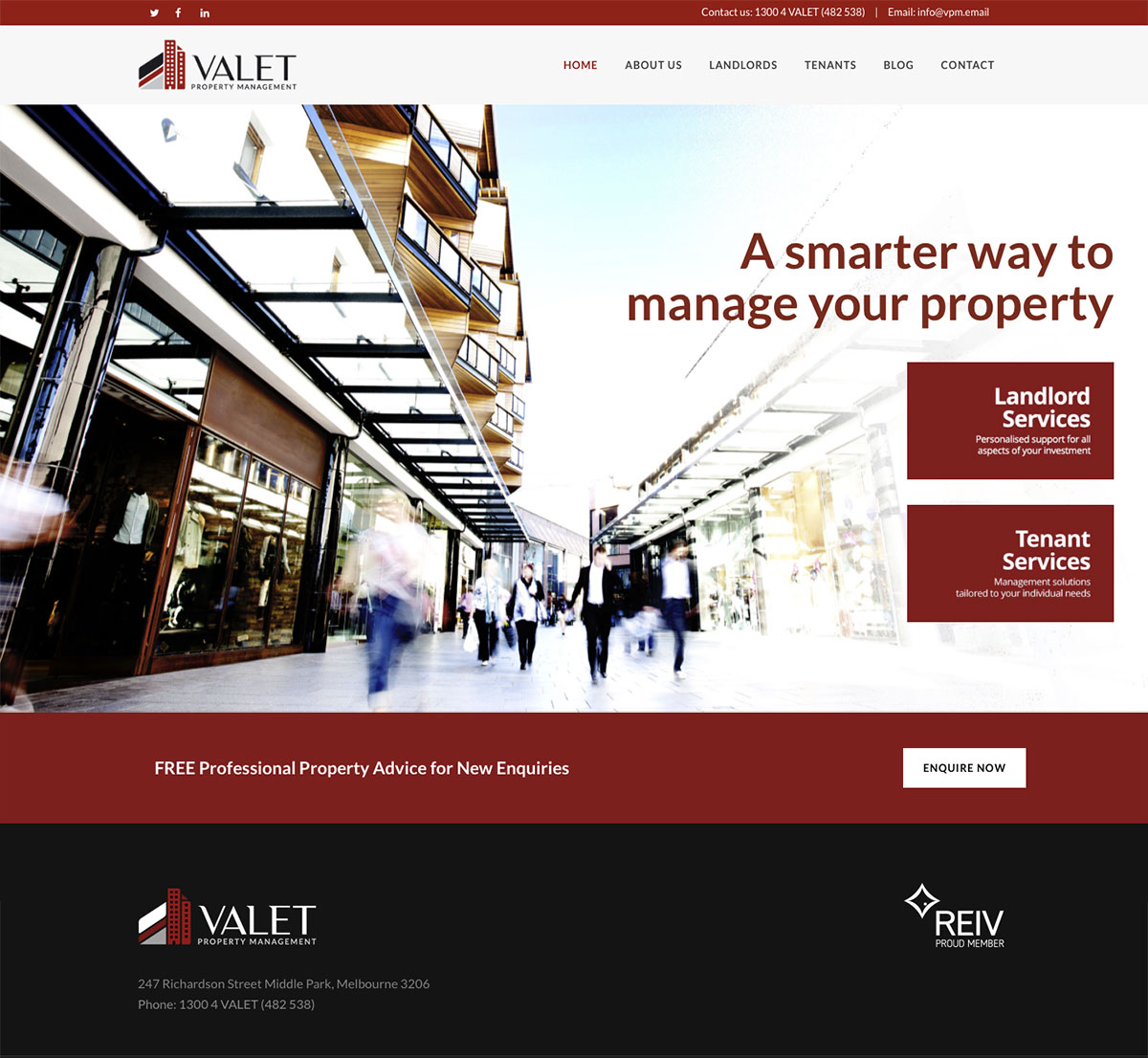 Valet Property Management Home Page