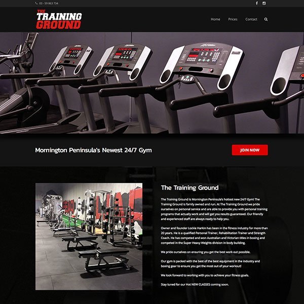 training ground website design